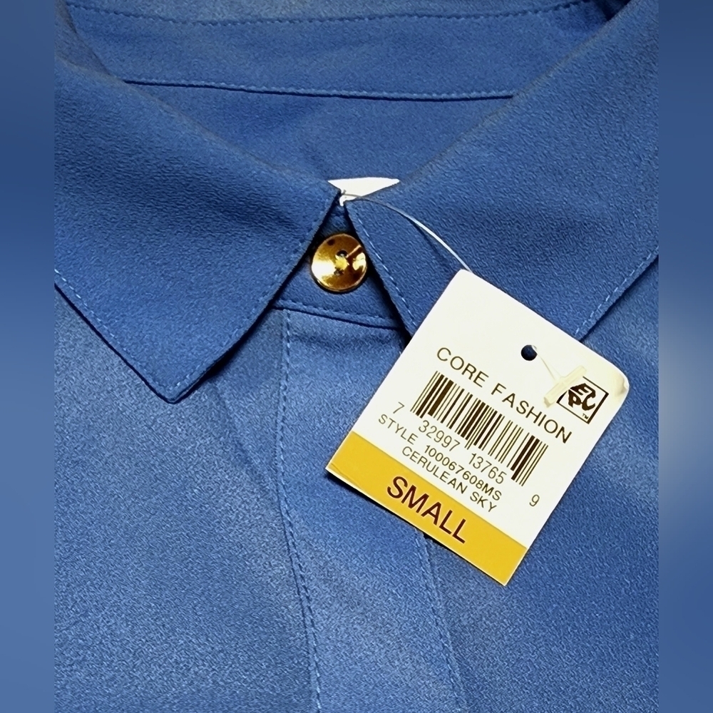 Charter Club Two Pocket Button Blue Shirt Small - New With Tags - Picture 6 of 7